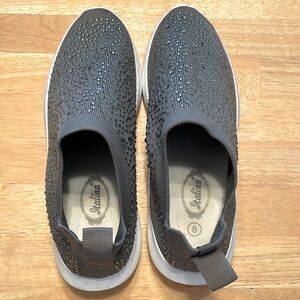 Italiana women’s jeweled slip on sneakers